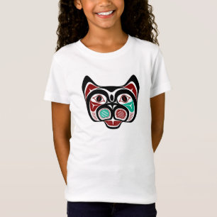 Indianeramerikanisch Red White Black Haida Kitty T-Shirt
