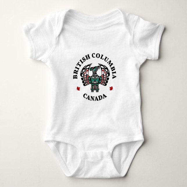 Indianeramerikanisch Rotes Schwarzes Haida Art Wee Baby Strampler (Vorderseite)