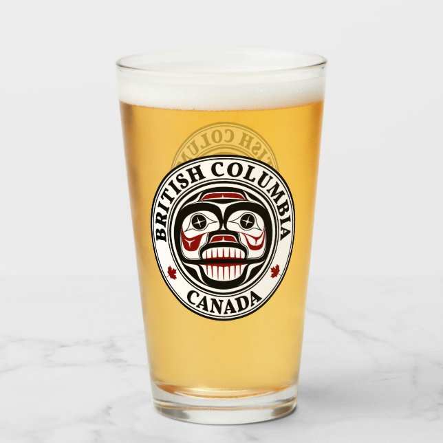 Indianeramerikanisch Rotes Schwarzes Haida Art Wee Glas (Vorne (Gefüllt))