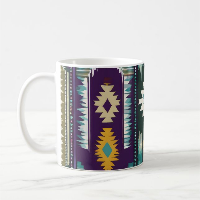 Indianeramerikanischer Abstrakt Tribut S9 Kaffeetasse (Links)
