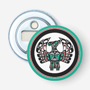 Indianeramerikanischer Roter Schwarzer Grafischer Flaschenöffner
