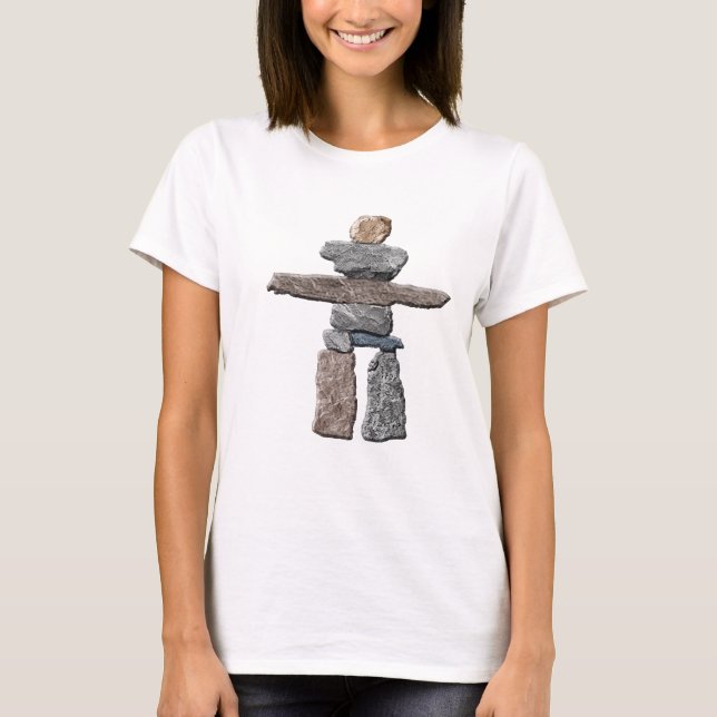 Indianeramerikanisches Inuit Inukshuk Fashion Shir T-Shirt (Vorderseite)
