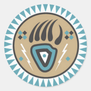 Indianerbärenpaw Runder Aufkleber