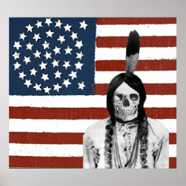 Indianerfahnenposter der Vintagen amerikanischen F Poster