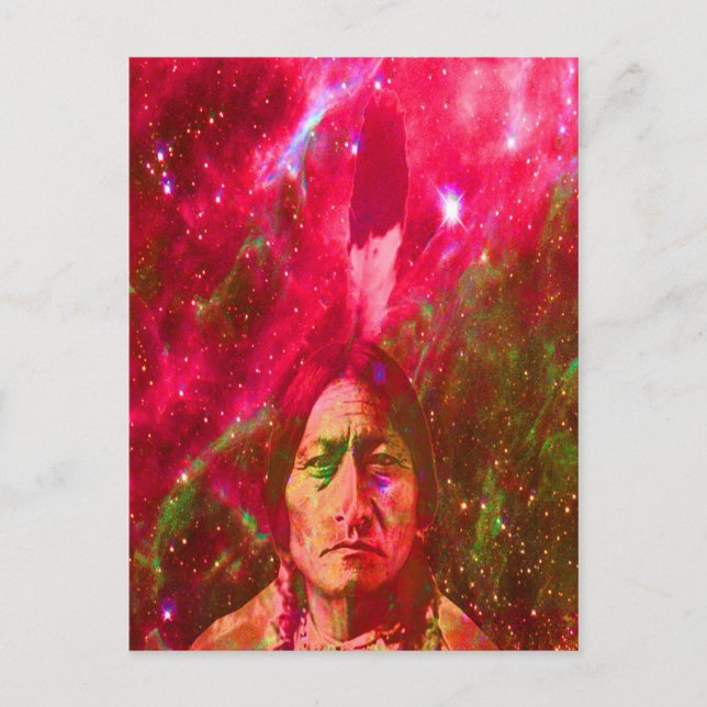 IndianerGeist des Sitting Bull Postkarte (Vorderseite)