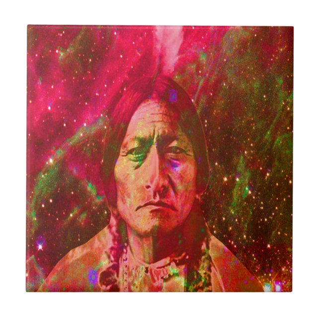 Indianergeist von Sitting Bull Fliese (Vorderseite)