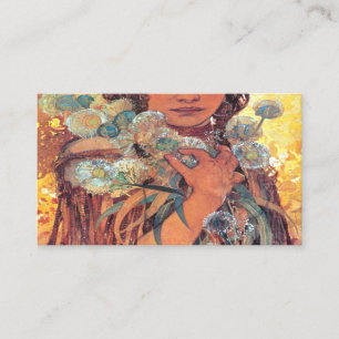 Indianerin - Alphonse Mucha Visitenkarte