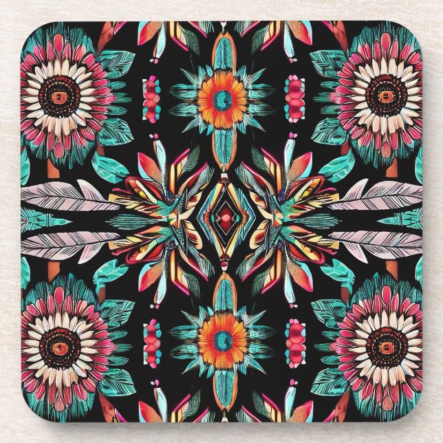 Indianerin Bohemain Getränkeuntersetzer (Vorderseite)