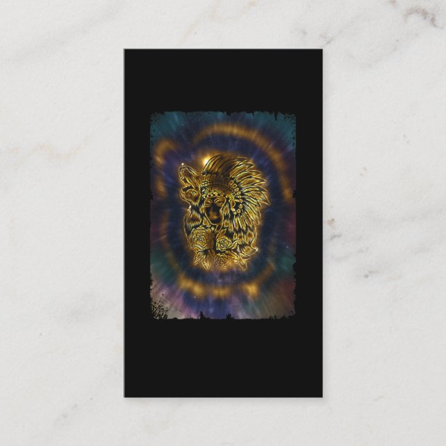 Indianerin Galaxy Howling Wolf Visitenkarte (Vorderseite)