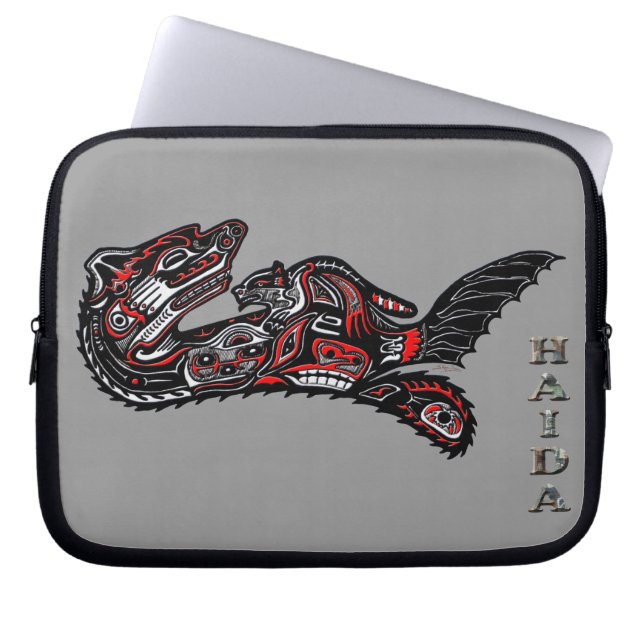 Indianerin Haida Otter Art Laptop Sleeve (Vorderseite)