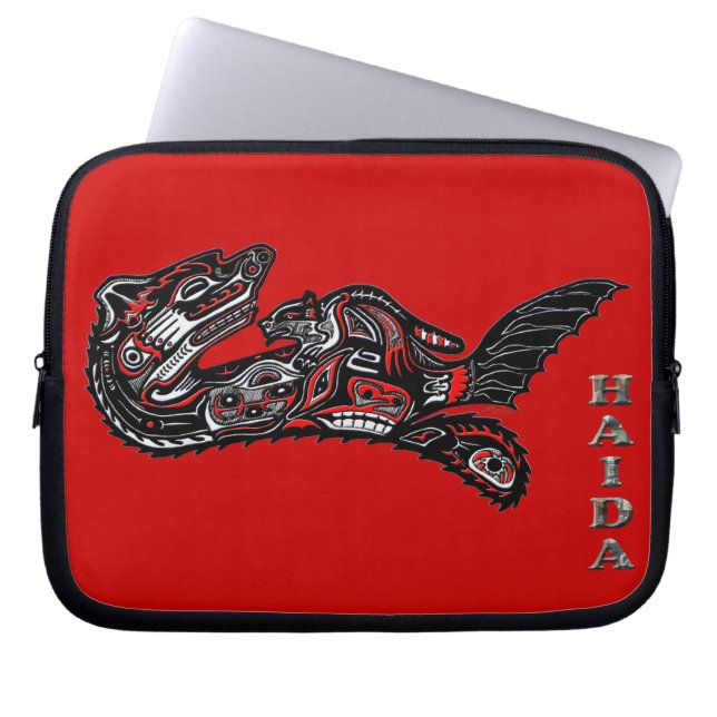 Indianerin Haida Otter Art Laptop Sleeve (Vorderseite)