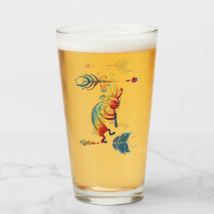 Indianerin Kokopelli mit zwei Federn 1 Glas