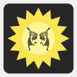 Indianerin Kokopelli Sun Southwestern Quadratischer Aufkleber