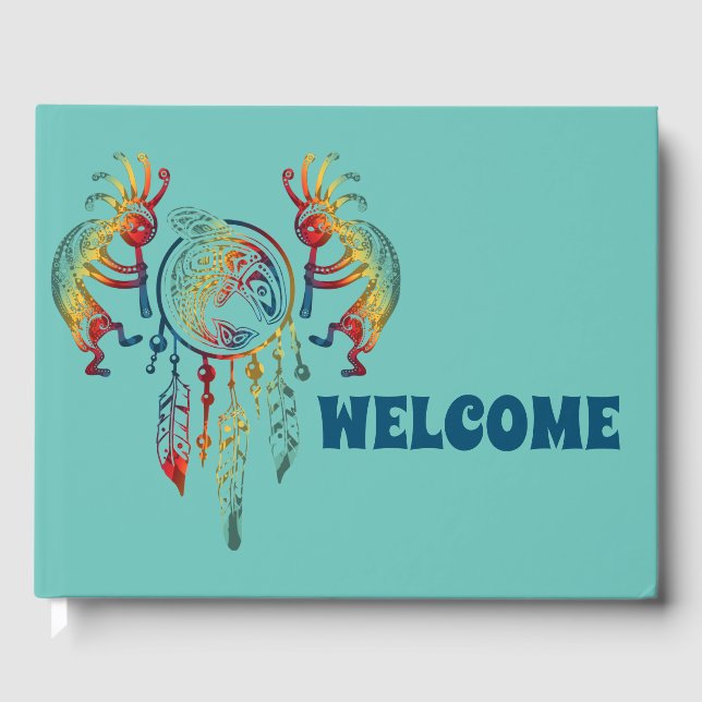 Indianerin Kokopelli Whale Dreamcatcher 1 Gästebuch (Vorderseite)