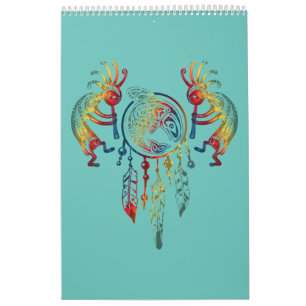 Indianerin Kokopelli Whale Dreamcatcher 1 Kalender