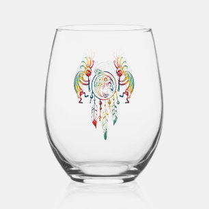 Indianerin Kokopelli Whale Dreamcatcher 1 Weinglas Ohne Stiel