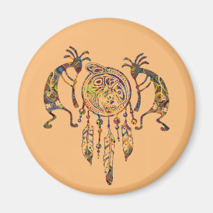 Indianerin Kokopelli Whale Dreamcatcher 2 Magnet