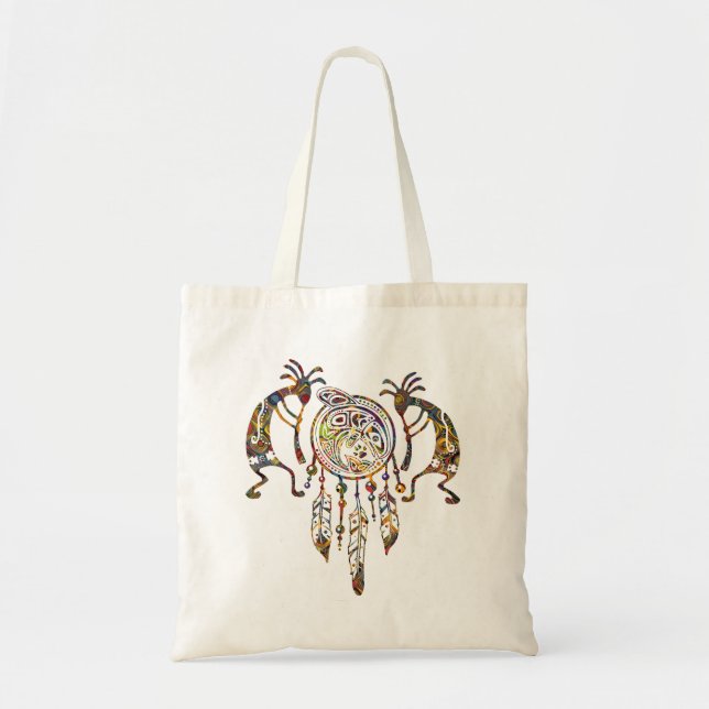 Indianerin Kokopelli Whale Dreamcatcher 2 Tragetasche (Vorne)