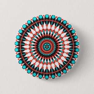 Indianerin Mandala Button
