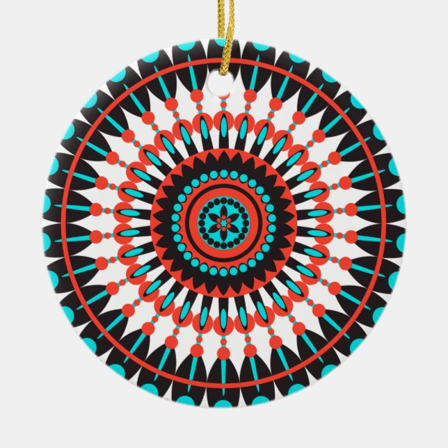 Indianerin Mandala Keramik Ornament (Vorne)