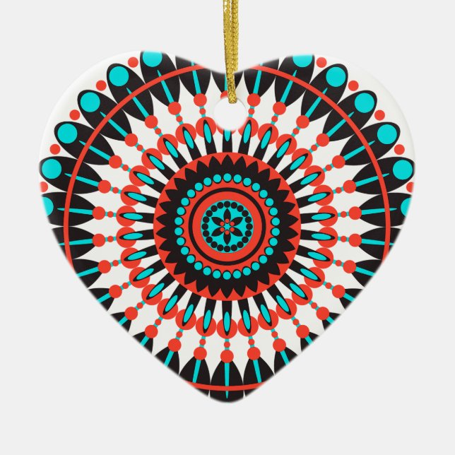 Indianerin Mandala Keramik Ornament (Vorne)