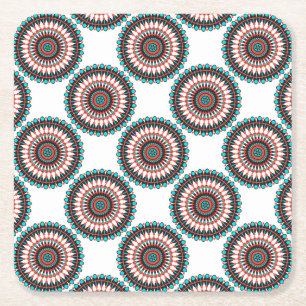 Indianerin Mandala Rechteckiger Pappuntersetzer