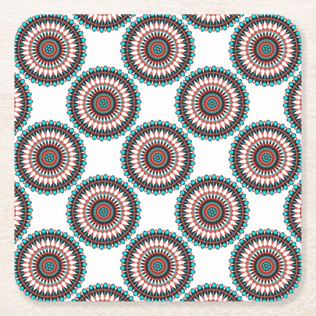 Indianerin Mandala Rechteckiger Pappuntersetzer (Vorderseite)
