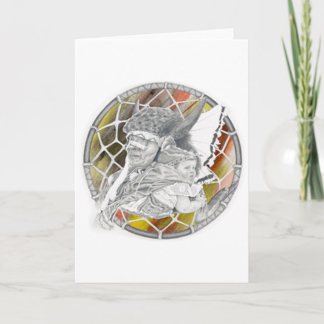 Indianerin mit Baby Karte (Vorderseite)