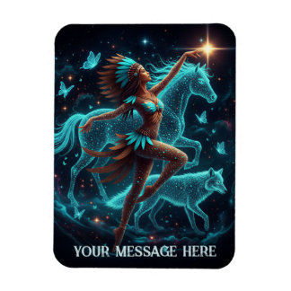 Indianerin Traumfänger Fantasy Magnet