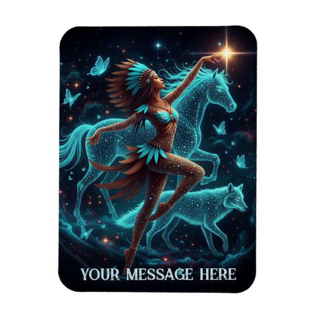 Indianerin Traumfänger Fantasy Magnet (Vertikal)