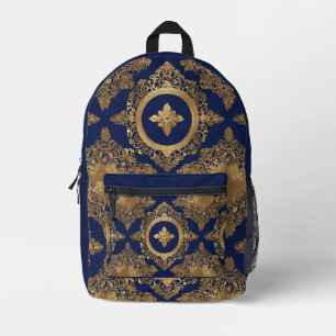 Indianerin überall in Print Blue Gold Rucksack