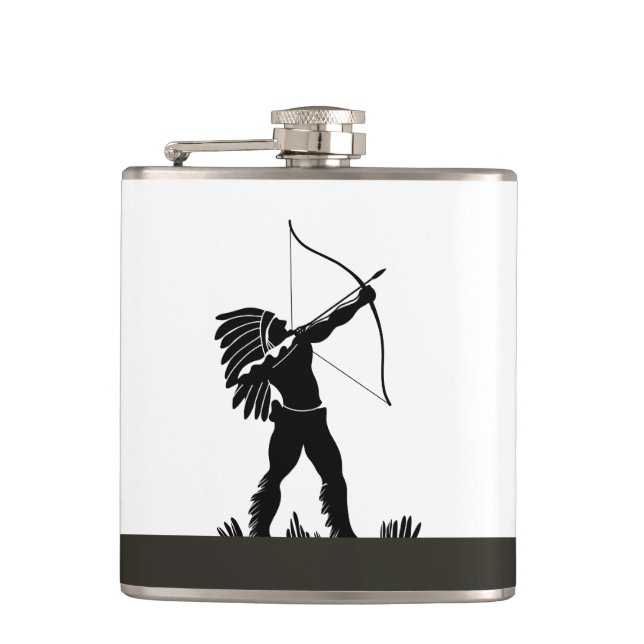 Indianerischer Vinyl Wrapped Flask Flachmann (Vorderseite)