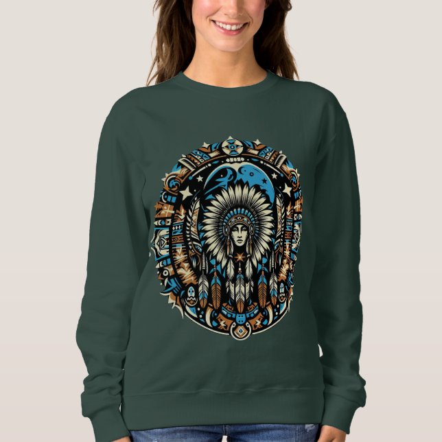 Indianerisches Design 2 Sweatshirt (Vorderseite)