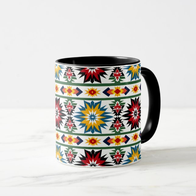 Indianerisches Design - Vibranntes Muster der Ster Tasse (VorderseiteRechts)