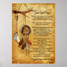 Indianerisches Großgeist Gebet Poster
