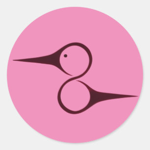 Indianerisches Hummingvogel-Symbol Runder Aufkleber