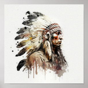 Indianerisches Kunstdruckposter Poster