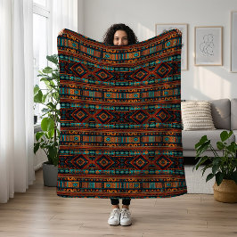 Indianerisches Muster Boho Culture Abstrakt Arts Fleecedecke