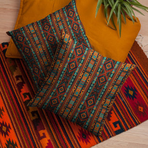 Indianerisches Muster Boho Culture Abstrakt Arts Kissen