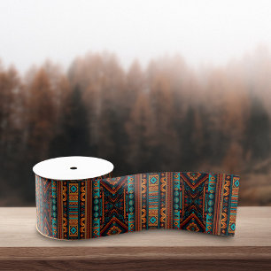 Indianerisches Muster Boho Culture Abstrakt Arts Satinband