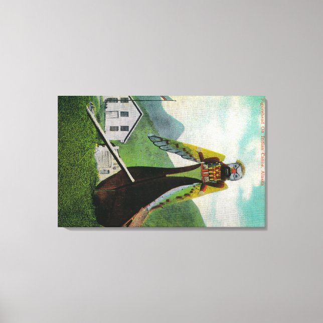 Indianerkanone mit Figurehead in AlaskaStaat Leinwanddruck (Vorderseite)