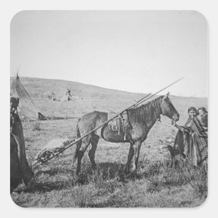 Indianerkrebse aus Western Kanada, c.1 Quadratischer Aufkleber