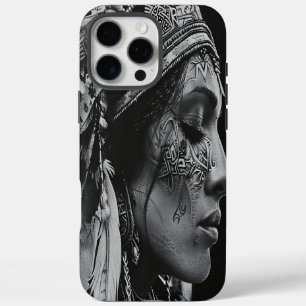 Indianerkriegerin in traditioneller Kunst iPhone 16 Pro Max Hülle
