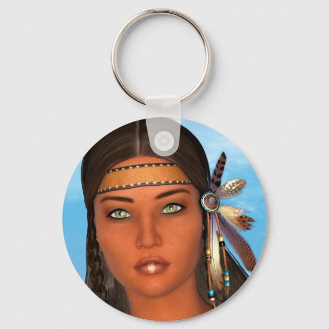 Indianermädchen Schlüsselanhänger (Vorderseite)