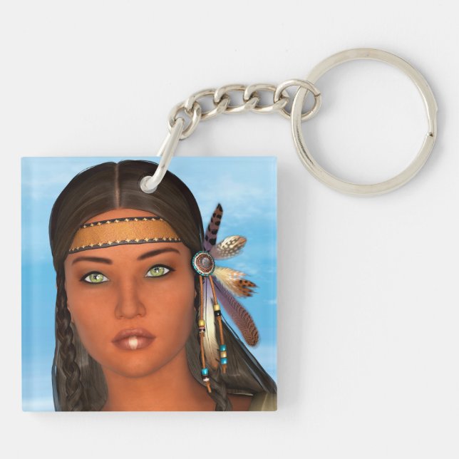 Indianermädchen Schlüsselanhänger (Rückseite)