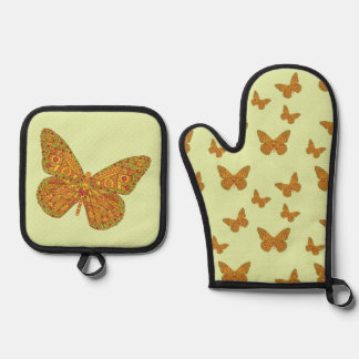 Indianermonarch Ofenhandschuh & Topflappen-Set