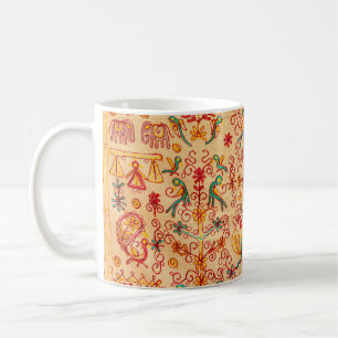 Indianermuster auf Fabrikindian, Stoff, India, ora Kaffeetasse