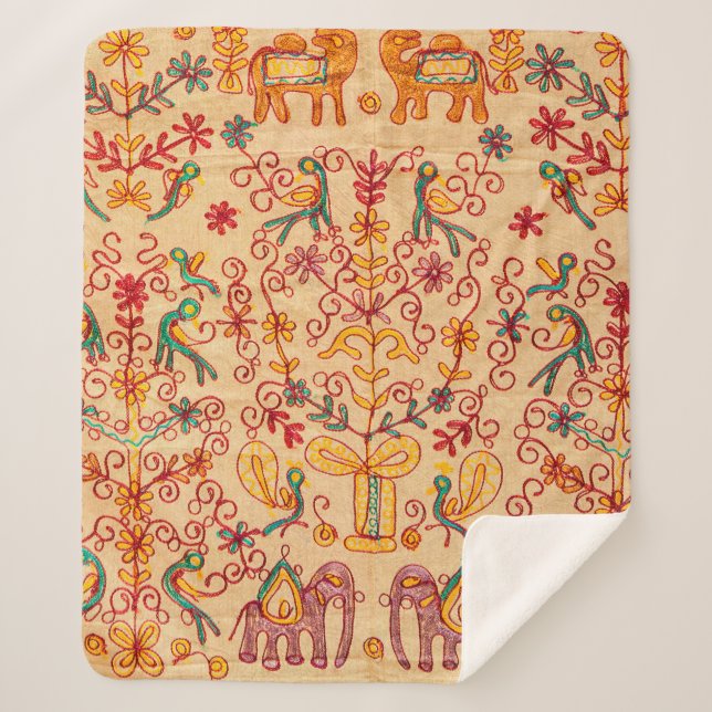 Indianermuster auf Fabrikindian, Stoff, India, ora Sherpadecke (Vorderseite)