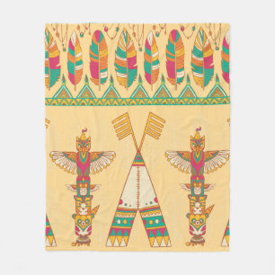 Indianerornamensches, nahtloses Zierpat Fleecedecke