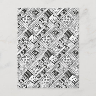 Indianerpattern Doodle Postkarte